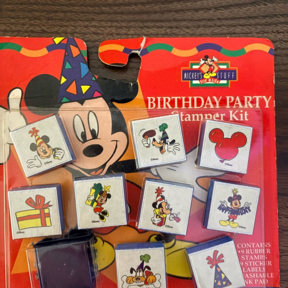 Disney Mickey Mouse Birthday Party Stamp Set - Red‎ and Blue